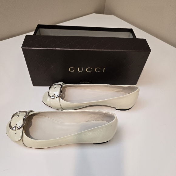Gucci ivory peep toe flats - Picture 6 of 6